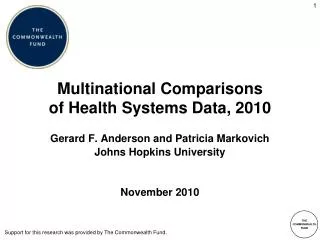 Multinational Comparisons of Health Systems Data, 2010