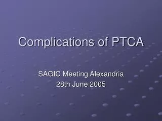 Complications of PTCA