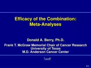 Efficacy of the Combination: Meta-Analyses