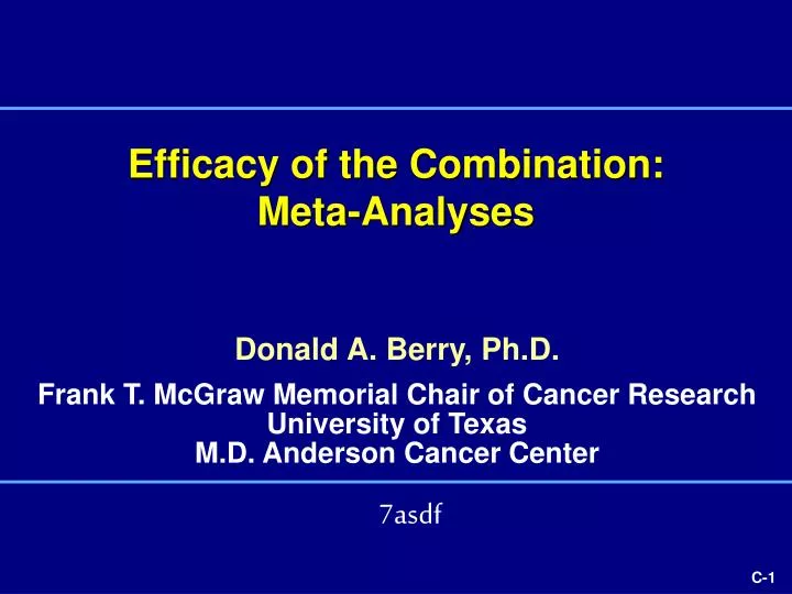efficacy of the combination meta analyses