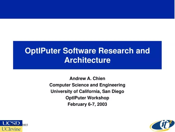 optiputer software research and architecture