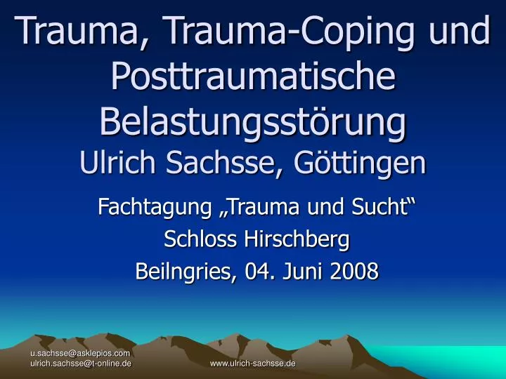 trauma trauma coping und posttraumatische belastungsst rung ulrich sachsse g ttingen