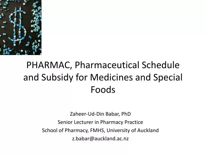 pharmac pharmaceutical schedule and subsidy for medicines and special foods