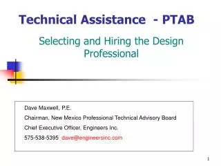 Technical Assistance - PTAB
