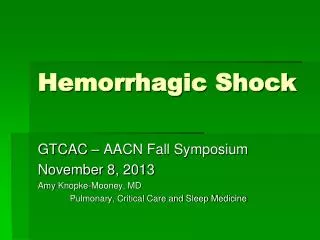Hemorrhagic Shock