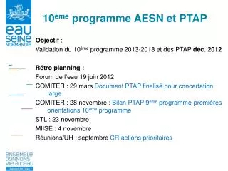 10 me programme aesn et ptap