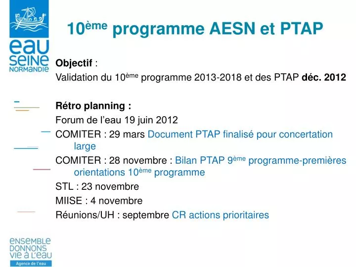 10 me programme aesn et ptap