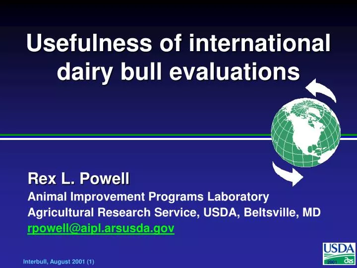 usefulness of international dairy bull evaluations