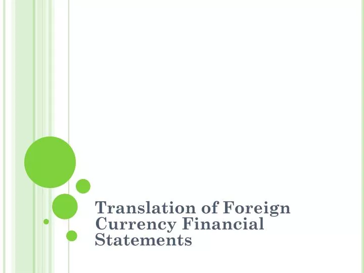 translation of foreign currency financial statements