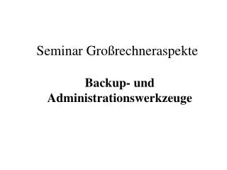 seminar gro rechneraspekte