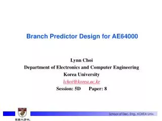 Branch Predictor Design for AE64000