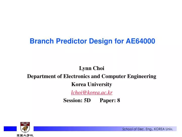 branch predictor design for ae64000