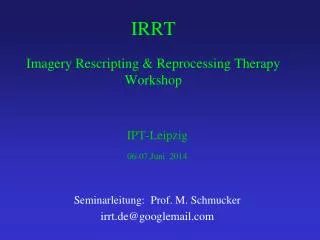 irrt imagery rescripting reprocessing therapy workshop