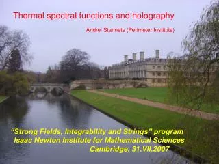 Thermal spectral functions and holography