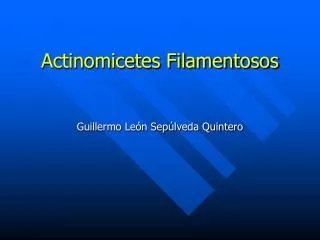 Actinomicetes Filamentosos