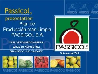 Plan de Producción mas Limpia PASSICOL S.A.