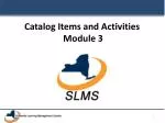 Catalog Items and Activities Module 3 - slide 1