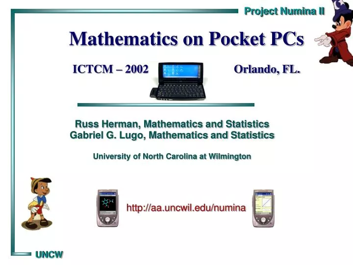 mathematics on pocket pcs ictcm 2002 orlando fl