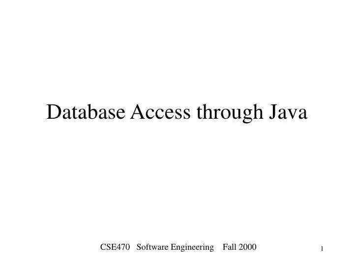 database access through java
