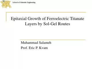 Epitaxial Growth of Ferroelectric Titanate Layers by Sol-Gel Routes