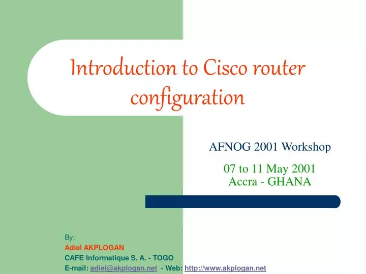 introduction to cisco router configuration