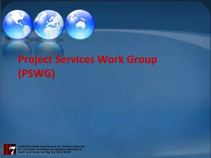 project services work group pswg