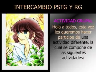 intercambio pstg y rg