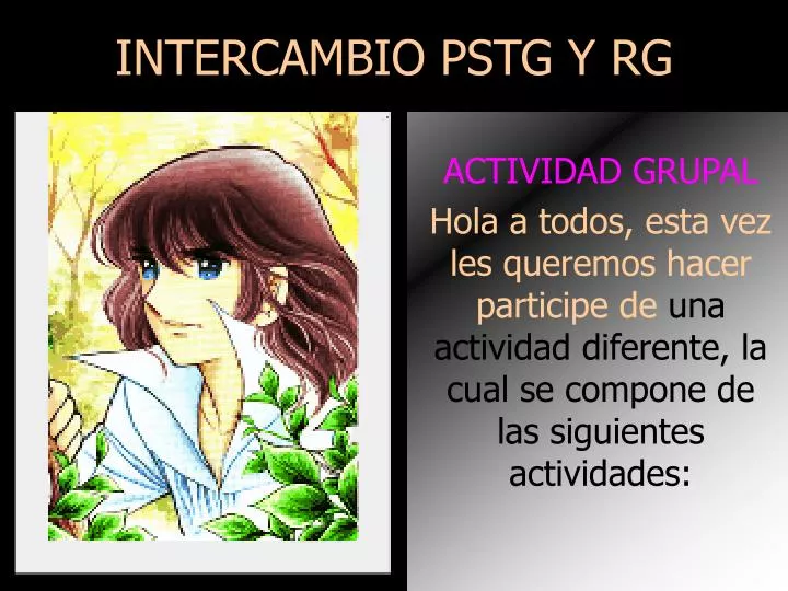 intercambio pstg y rg