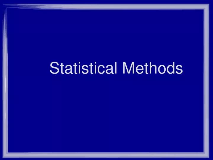 statistical methods