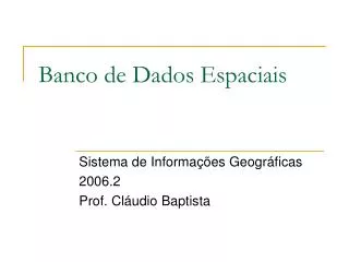 banco de dados espaciais