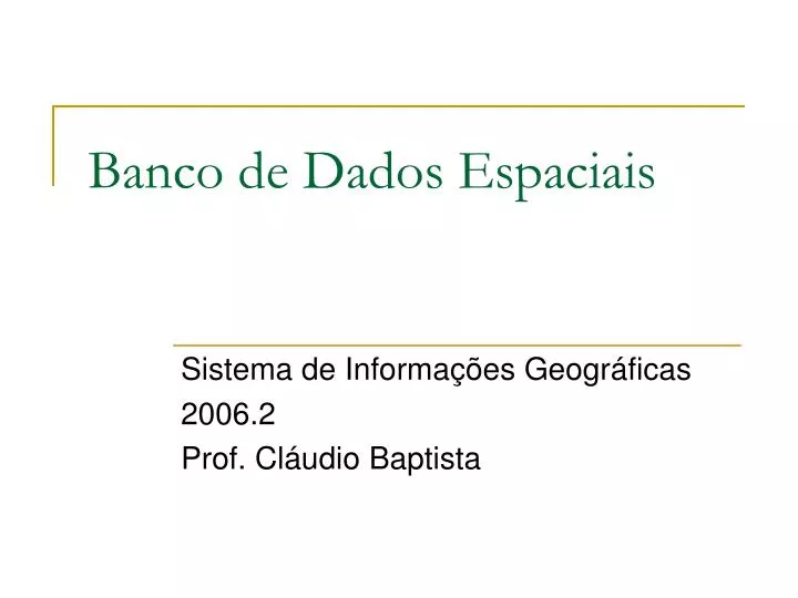 banco de dados espaciais