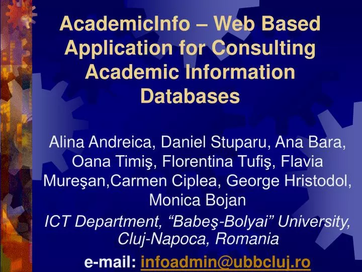 academicinfo web based application for consulting academic information databases