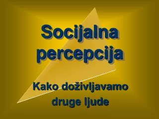 socijalna percepcija