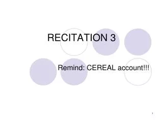 RECITATION 3