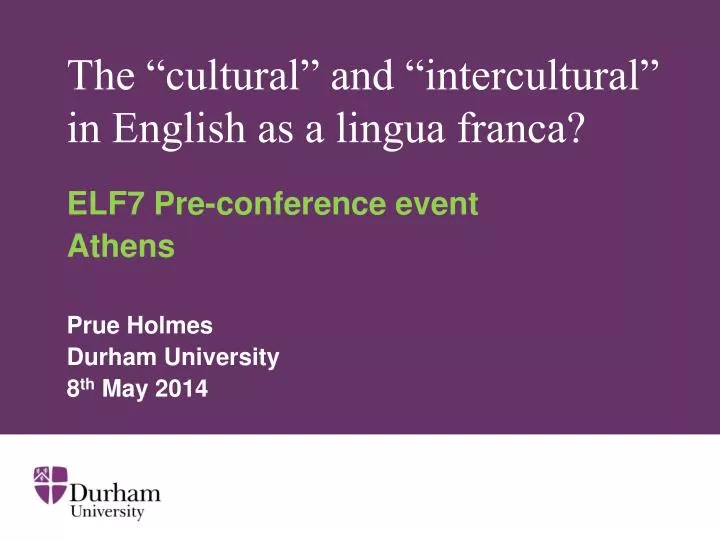 the cultural and intercultural in english as a lingua franca