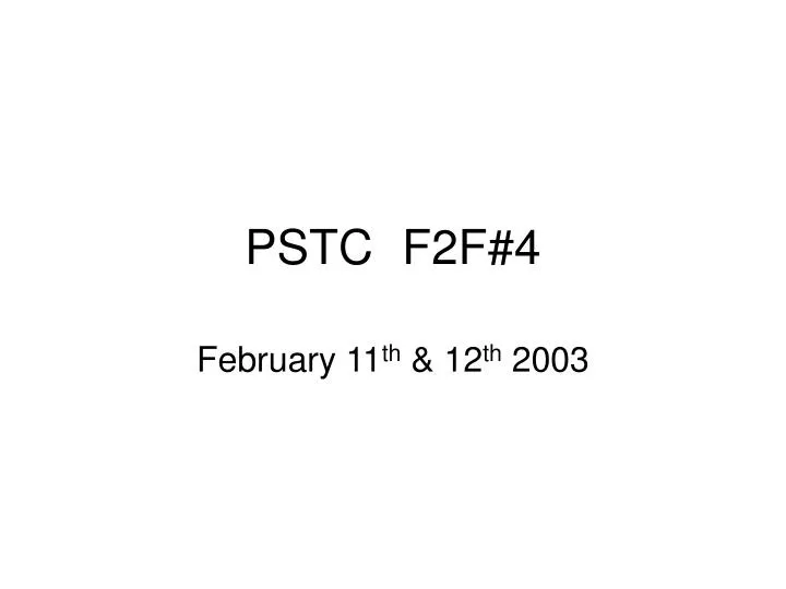 pstc f2f 4