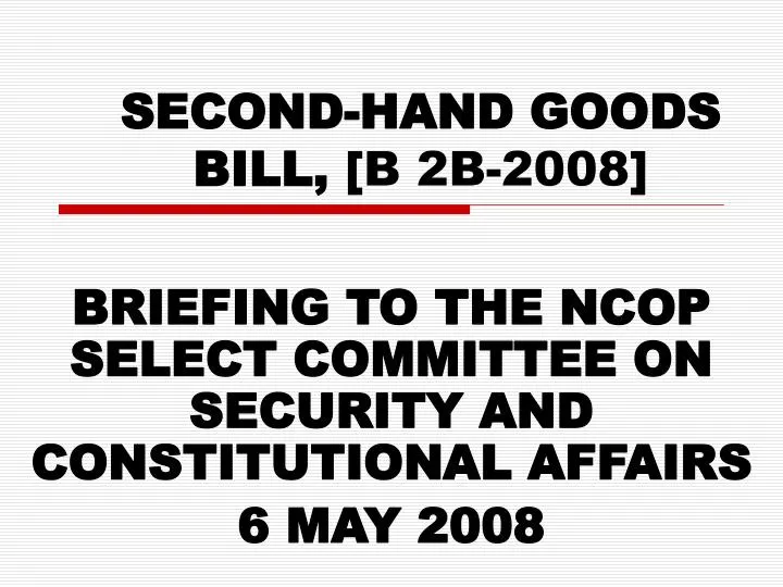 second hand goods bill b 2b 2008