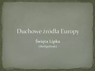 duchowe r d a europy