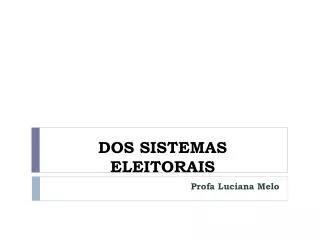 dos sistemas eleitorais