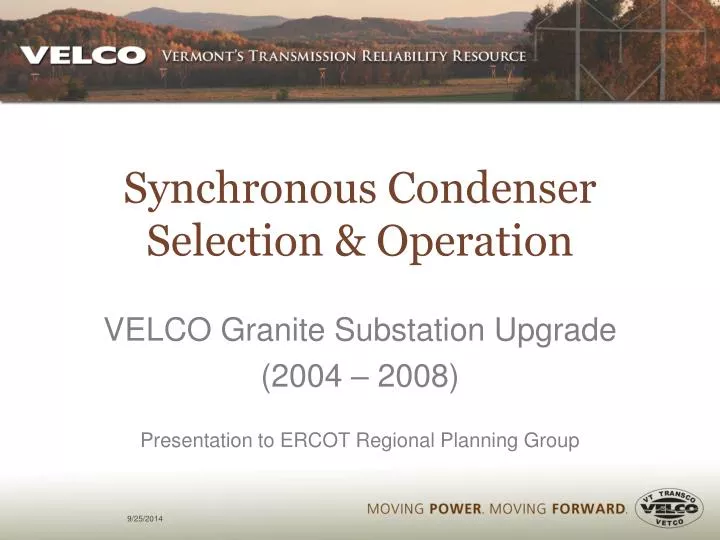 synchronous condenser selection operation