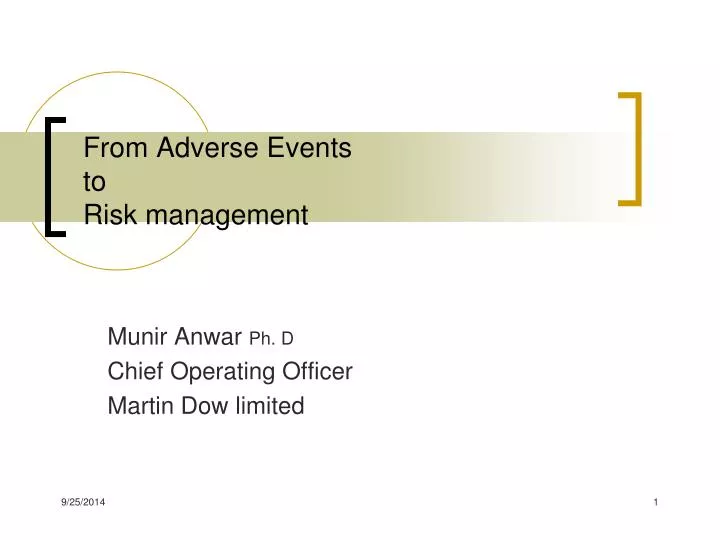 from adverse events to risk management