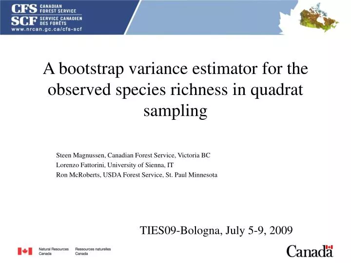 a bootstrap variance estimator for the observed species richness in quadrat sampling