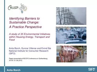 Identifying Barriers to Sustainable Change: