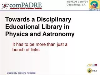 Towards a Disciplinary Educational Library in Physics and Astronomy