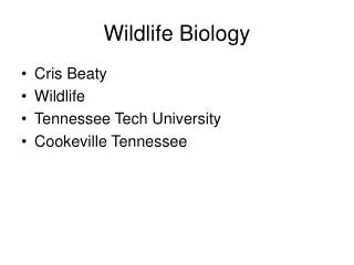 Wildlife Biology