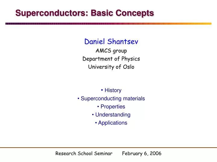 superconductors basic concepts
