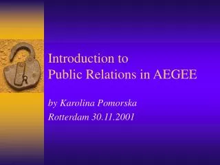 Introduction to Public Relations in AEGEE