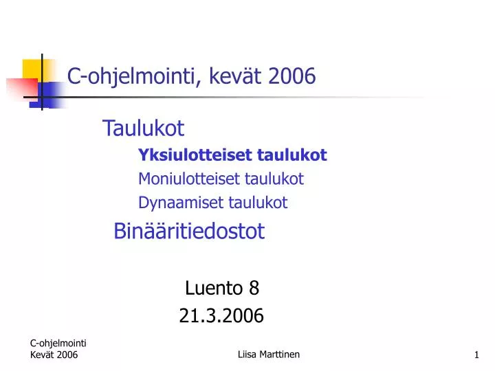 c ohjelmointi kev t 2006