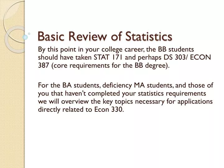 basic review of statistics