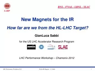 New Magnets for the IR How far are we from the HL-LHC Target?
